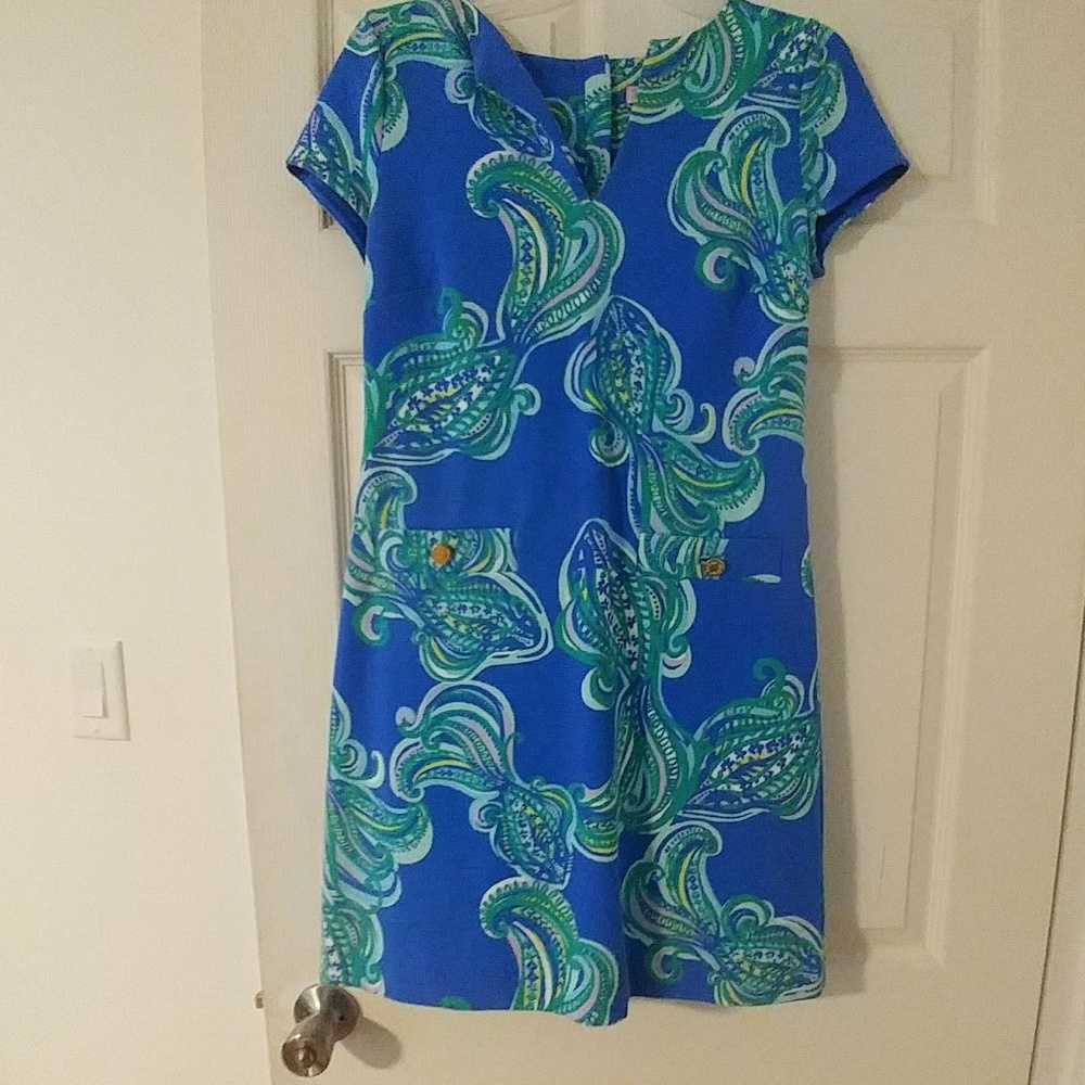 Lilly Pultzer Blue Fish Print Dress